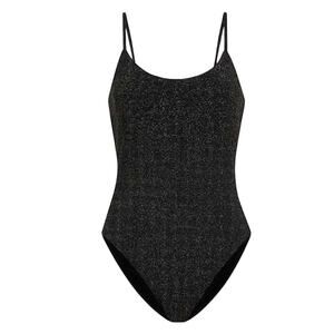 Andie The Liku One Piece Swimsuit Metallic Sparkle Black Medium